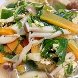 水菜たっぷり中華団子スープ